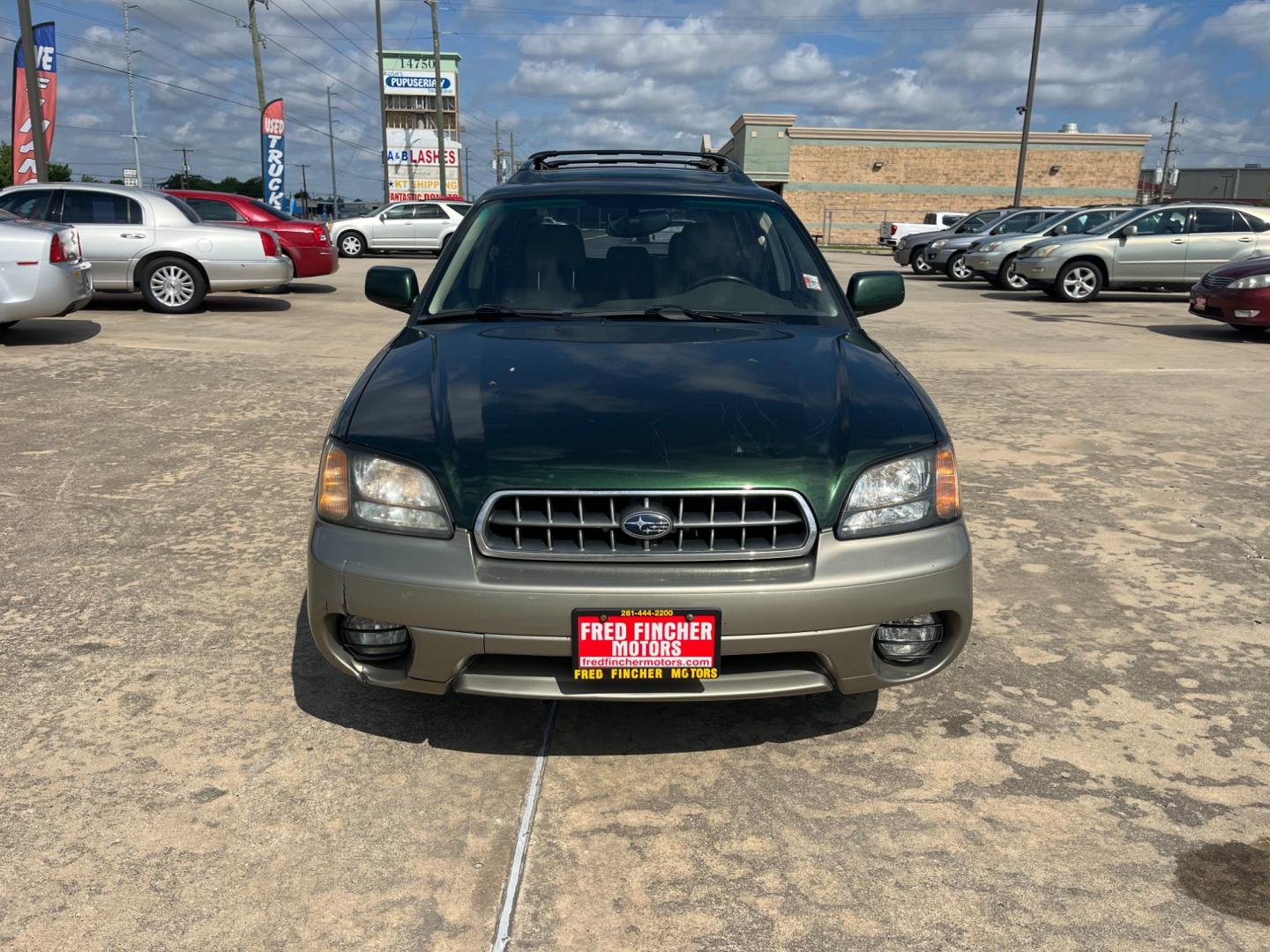 2003 green /TAN Subaru Outback Limited Wagon (4S3BH686737) with an 2.5L H4 SOHC 16V engine, 5-Speed Manual Overdrive transmission, located at 14700 Tomball Parkway 249, Houston, TX, 77086, (281) 444-2200, 29.928619, -95.504074 - Photo#1